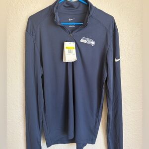 NWT Seattle Seahawks Nike 1/4 Zip Navy - Men’s Small Dri-Fit Quarter Zip 🔥
